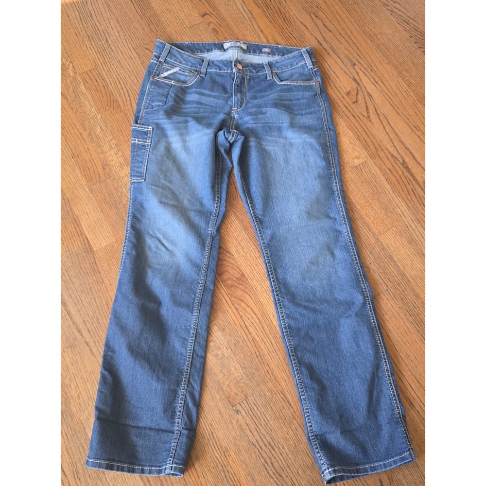 Ariat Rebar Riveter Mid Rise Straight Leg Jeans Nightride Blue 33L 10032464